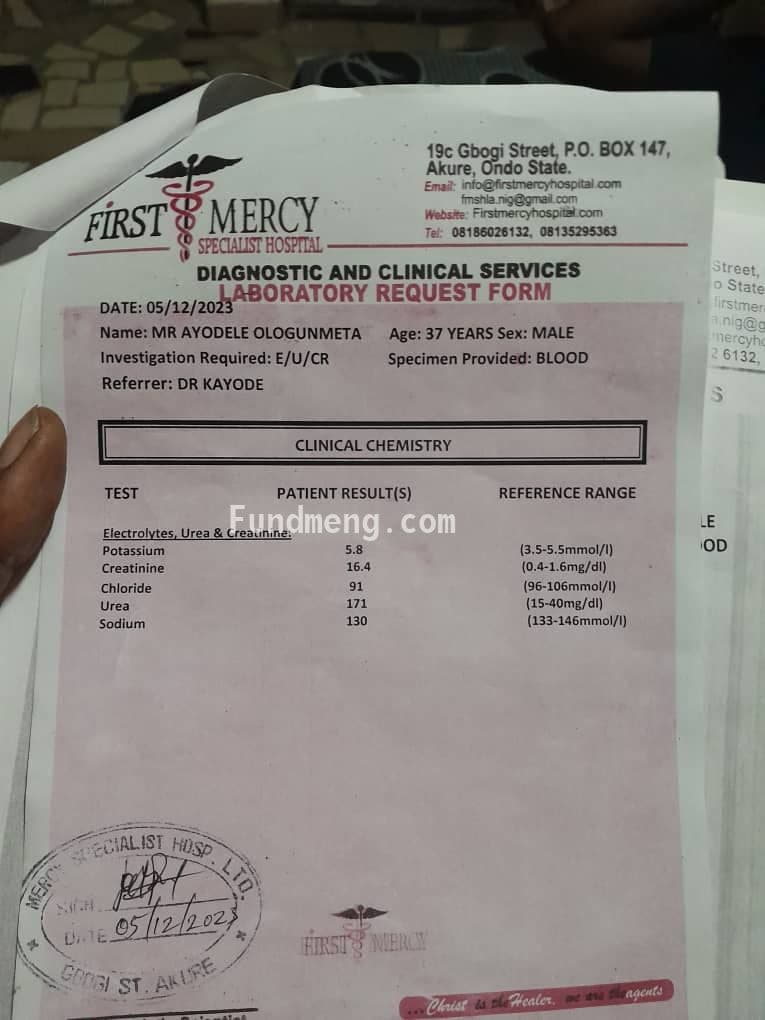 Help Ayodele Ologunmeta get a kidney transplant