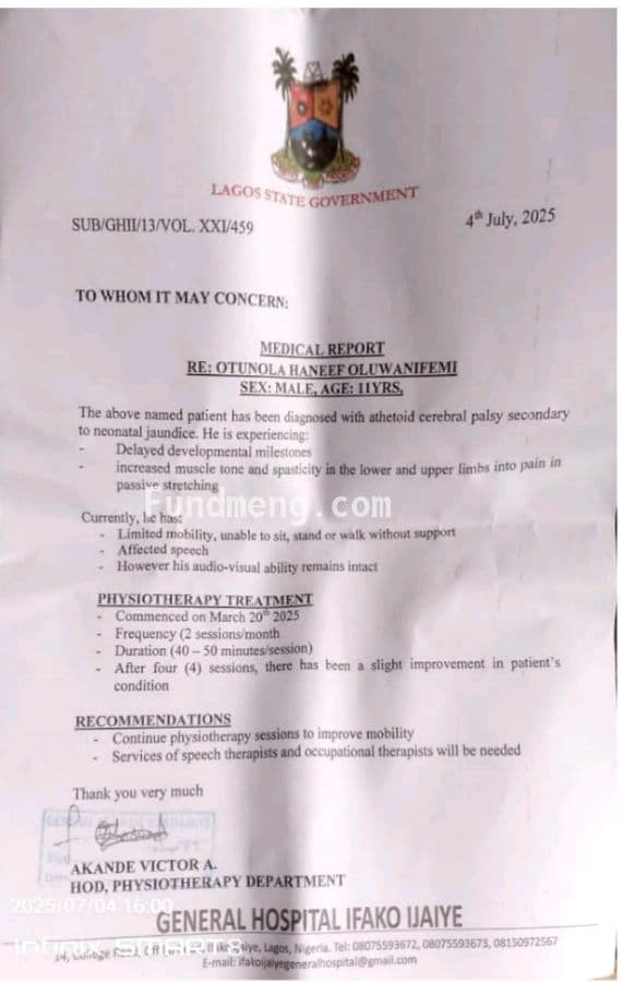 Help Nifemi to live a normal life
