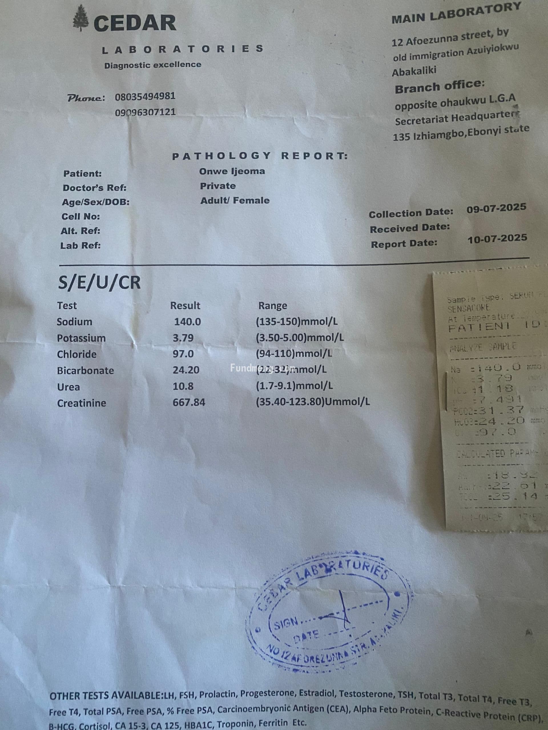Help Mrs. Ijeoma Onwe survive end-stage kidney failure!