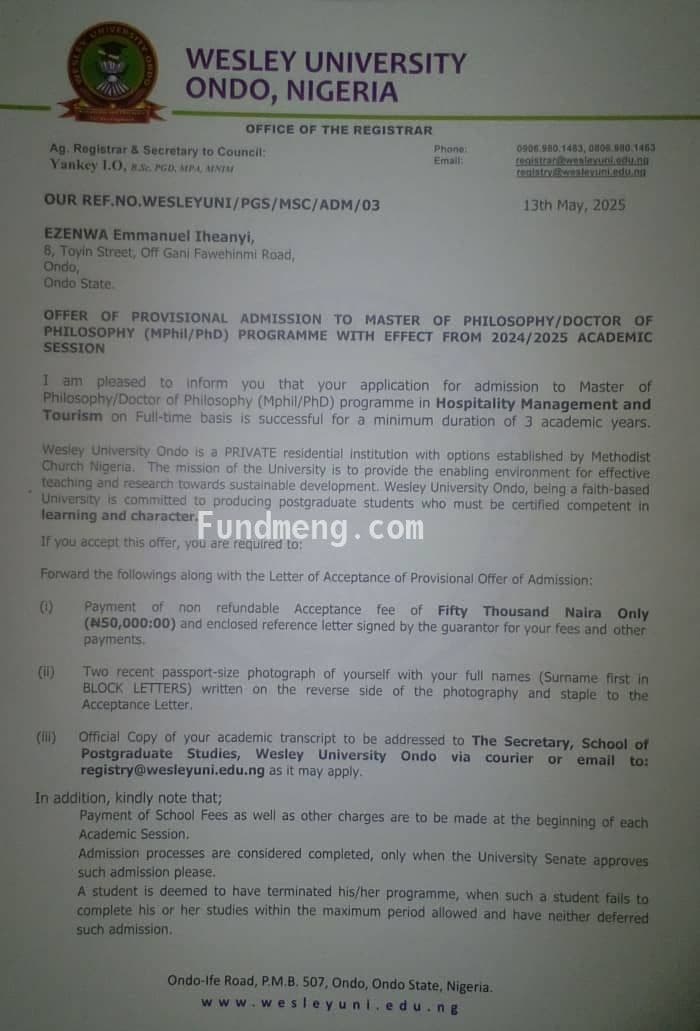 HELP EZENWA EMMANUEL TO TREAT PARTIAL STROKE AND NERVOUS SYSTEM BREAKDOWN/FINANCIAL AID FOR HIS PROVISIONAL ADMISSION INTO A PHD PROGRAMME