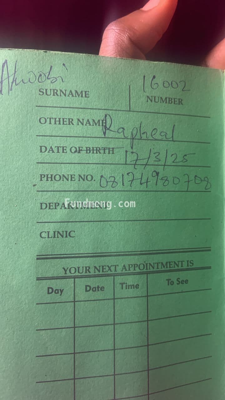 Please help Mr. Raphael Akwaobi so he can afford to treat his malnutrition