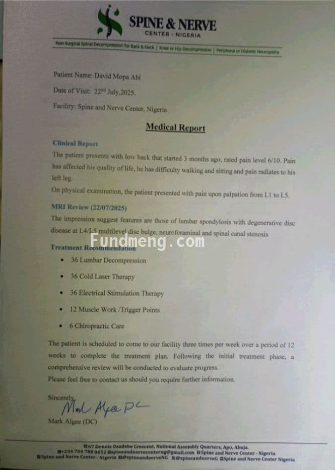 Please Help Me Stand Again. A Father’s Plea for Spinal Treatment